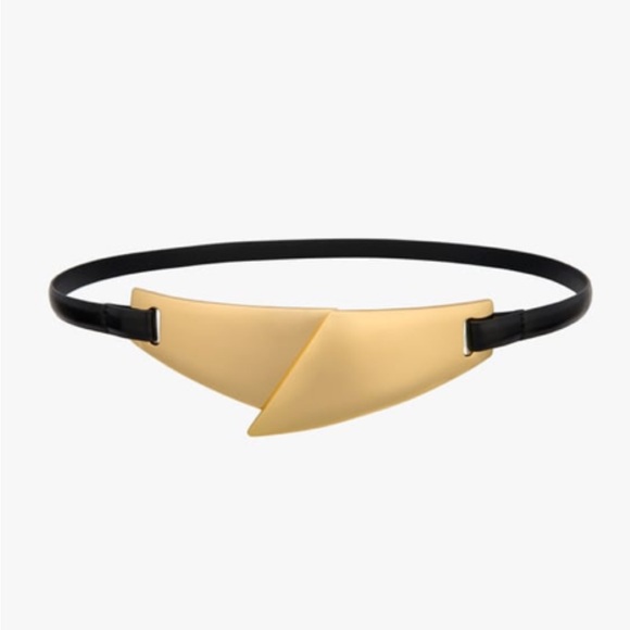 Zara limited edition metallic buckle pure leather belt - Picture 2 of 3